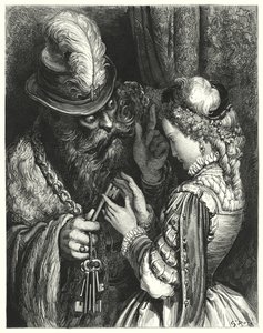 नीली दाढ़ी; नीली दाढ़ी (उत्कीर्णन) द्वारा Gustave Dore