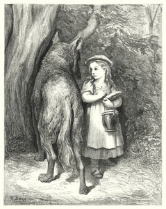 लिटिल रेड राइडिंग हुड; लिटिल रेड राइडिंग हुड द्वारा Gustave Dore