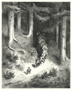 टॉम अँगूठा; हॉप-ओ'-माई-थंब (उत्कीर्णन) द्वारा Gustave Dore