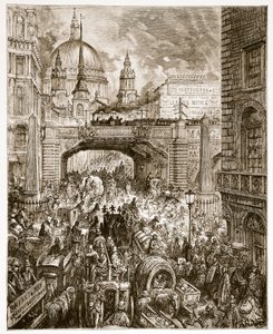 लुडगेट हिल, &39;लंदन, ए पिलग्रिमेज&39; से, विलियम ब्लैंचर्ड जेरोल्ड (1826-94) पब द्वारा लिखित 1872 द्वारा Gustave Dore