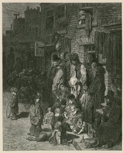 लंदन में मलिन बस्तियों (उत्कीर्णन) द्वारा गुस्ताव डोर