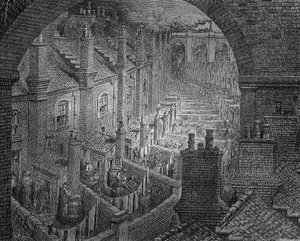 लंदन की झुग्गियां, गुस्ताव डोरे द्वारा उकेरी गई (1832-1883) द्वारा Gustave Dore