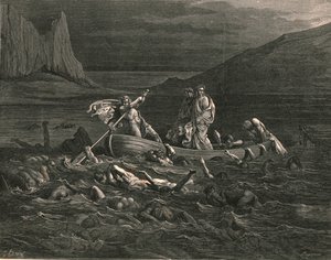जल्द ही दोनों के बीच, लहरों को काटते हुए, c1890। द्वारा गुस्ताव डोर