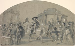 स्ट्रीट सीन रेक्टो, स्केच वर्सो, सी। 1848-1849। द्वारा गुस्ताव डोर