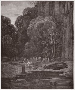 द डिवाइन कॉमेडी (ला डिविना कॉमेडिया, ला डिवाइन कॉमेडी), पुर्गाटोरियो, कैंटो 5: द लेट रिपेंटर्स द मिसरेरे गाते हुए - दांते अलीघिएरी द्वारा (1265-1321) - गुस्ताव डोरे द्वारा चित्रण (1832-1883) द्वारा गुस्ताव डोर