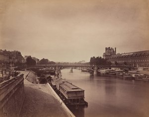 द पोंट डू कैरोसेल, पेरिस: पोंट डेस आर्ट्स से पश्चिम का दृश्य, 1856-1858। द्वारा गुस्ताव लेग्रे