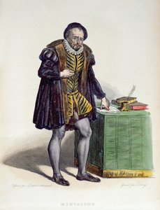 ई। मेंनेचेट, 1835 (रंग उत्कीर्णन) द्वारा &39;द फ्रेंच प्लूटार्क&39; से मिशेल आईक्वाम डे मोन्टेनके (1533-92) द्वारा एच। डुपोंट