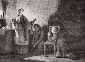 लुई XVI (1754-93) प्रार्थना से पहले प्रार्थना