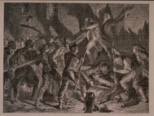जेलों में नरसंहार सितंबर 1792 में, जीन-बैप्टिस्ट चार्ल्स कार्बोने (b8188) द्वारा उकेरा गया