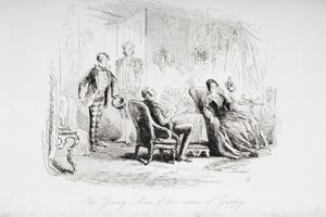 गप्पी के नाम का युवक, चार्ल्स डिकेंस (1812-70) द्वारा &39;ब्लेक हाउस&39; से 1853 में प्रकाशित चित्र द्वारा हबलोत नाइट ब्राउन