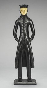 सी कैप्टन फिगर, क्वीन चार्लोट आईलैंड्स, ब्रिटिश कोलंबिया, c.1840 (argillite & ivory) द्वारा haida