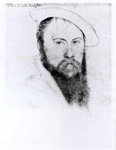 सर थॉमस वायट द यंगर (c.1521-54) का चित्र (पेंसिल और कागज पर लकड़ी का कोयला) द्वारा हंस होल्बिन द यंगर