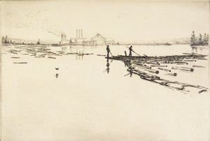 लॉग बूम, c.1924 (नक़्क़ाशी) द्वारा हंस क्लेबर