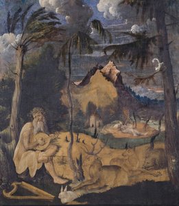 ऑर्फ़ियस एनिमल्स के बीच, 1519 (कैनवास पर तापमान) द्वारा हंस लेउ