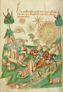 विश्व का अंत सुश्री लुडविग XV 9 फॉल। 95v, 1469 (स्याही, रंग की राख, और कागज पर तड़का)