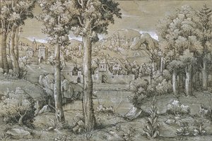 काल्पनिक लैंडस्केप, 1543। द्वारा हंस सेबल लौटेन्सैक