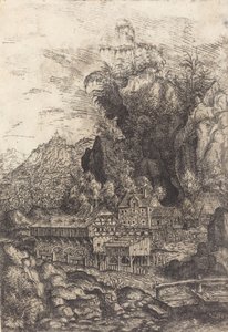 वाटर मिल के साथ लैंडस्केप, 1553। द्वारा हंस सेबल लौटेन्सैक