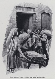 कारखाने में नाखून वितरित करना (बी/डब्ल्यू फोटो) द्वारा हेरोल्ड ह्यूम पिफर्ड