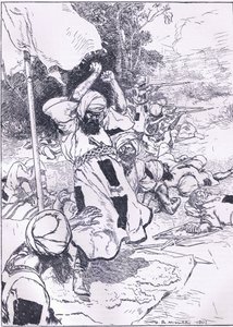 खलीफा की मौत, 1900 के इंग्लैंड के इतिहास से चित्रण द्वारा हेरोल्ड रॉबर्ट मिलर