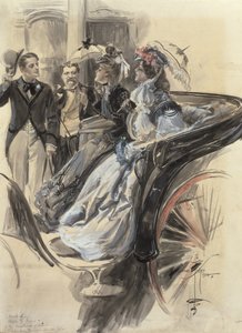 कैरिज राइड, 1904 (wc, gouache और पेंसिल पेपरबोर्ड पर द्वारा हैरिसन फिशर
