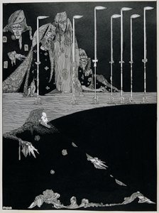 द पिट एंड द पेंडुलम, c.1923 (कलम और स्याही) द्वारा हैरी क्लार्क