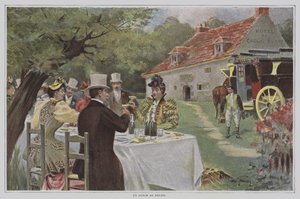 रिले में एक दोपहर का भोजन (सड़क के किनारे रेस्तरां में दोपहर का भोजन)