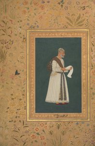 बीजापुर के मुल्ला मुहम्मद खान वली का चित्र, शाहजहाँ एल्बम से फोलियो, रेक्टो: सीए। 1620 द्वारा हाशिम