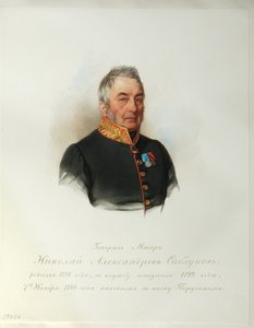 जनरल निकोलाई अलेक्जेंड्रोविच सबलूकोव का पोर्ट्रेट 1776-1848 इंपीरियल हॉर्स गार्ड्स के एल्बम से, 1846-1849