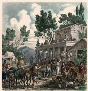 प्राचीन ग्रीस: ओलंपिक खेलों के समय में ओलंपिया का रास्ता, 1866 द्वारा हेनरिक लेउटेमन