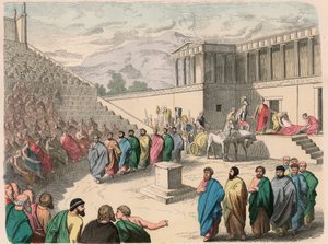 प्राचीन ग्रीस: रंगमंच - त्रासदी का उत्पादन Agamemnon