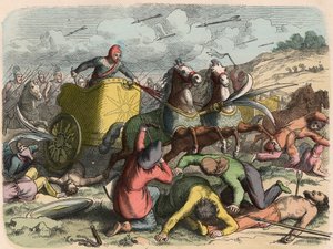 एक युद्ध के दौरान प्राचीन ओरिएंट, फ़ारसी युद्ध गाड़ी द्वारा हेनरिक लेउटेमन