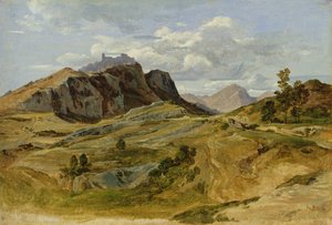 1822 में Civitella में लैंडस्केप, कार्डबोर्ड पर कागज पर तेल