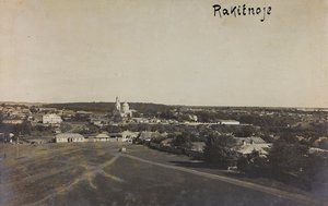 प्रथम विश्व युद्ध: 'जर्मन सेना के आक्रमण के दौरान 1914-1916 के वर्षों में यूक्रेन। Rakitnoe का दृश्य (b/w फोटो)