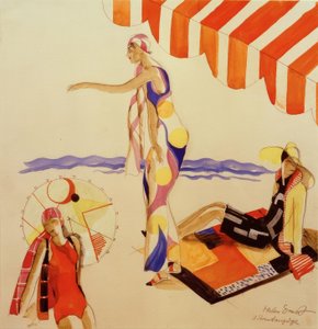 1928 के आसपास समुद्र तट द्वारा हेलेन अर्न्स्ट