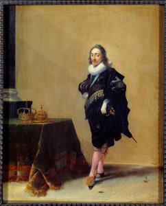 इंग्लैंड के राजा चार्ल्स प्रथम स्टुअर्ट (1600-1649) के पैर में पोर्ट्रेट। हेन्डरिक पॉट द्वारा पेंटिंग (1585-1657) ई.सी. होल।