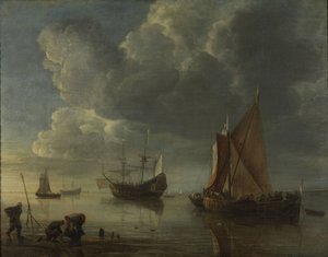 एक शांत समुद्र, 1655-1657 द्वारा हेंड्रिक जैकब्सज़। डबेल्स