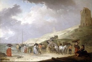 Scheveningen, 1787 में समुद्र तट पर सुरुचिपूर्ण कंपनी