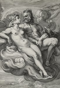 बृहस्पति और जूनो, c.1593-94 (रखी कागज पर उत्कीर्णन) द्वारा हेंड्रिक गोल्ट्जियस