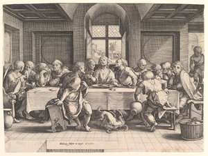 द लास्ट सपर, 1585। द्वारा हेंड्रिक गोल्ट्जियस