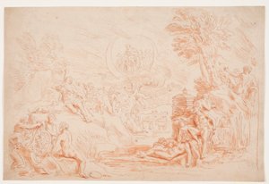 रूपकात्मक आकृतियों वाला परिदृश्य द्वारा हेनरिक क्रोकी