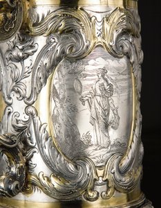 एक टैंकार्ड का विस्तार, डेंजिग, c.1670 (पार्सल गिल्ट सिल्वर) (469708 और 469737 देखें) द्वारा Hennick (attr। To) प्रोस्ट