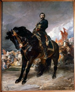 सितंबर की क्रांति (ग्लोरियोसा): "" जनरल जुआन प्राइम (1843-1871) मैड्रिड के सामने सवारी करते हुए, 8 अक्टूबर को स्पेनिश क्रांति के विद्रोहियों के सिर पर