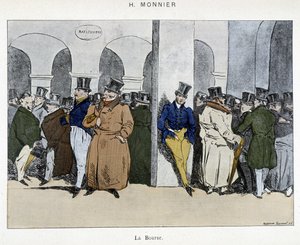 पेरिस स्टॉक एक्सचेंज के व्यवसायी - हेनरी मोनियर द्वारा ड्राइंग, 19वीं शताब्दी की शुरुआत में द्वारा हेनरी बोनावेंट मुन्नियर