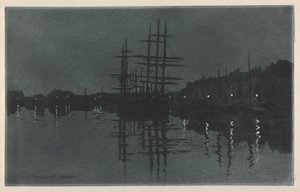 Dieppe में चंद्रमा का प्रभाव, सी। 1885। द्वारा हेनरी चार्ल्स गुएरार्ड