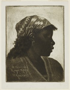 नेग्रेस के प्रमुख, c.1888 (मेज़ोटिन्ट) द्वारा हेनरी चार्ल्स गुएरार्ड