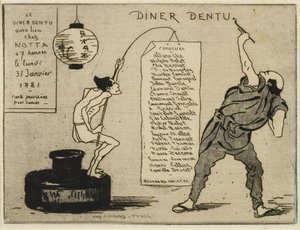 जापानी एक इंकवेल, 1881 (नक़्क़ाशी, ड्राईपॉइंट) पर
