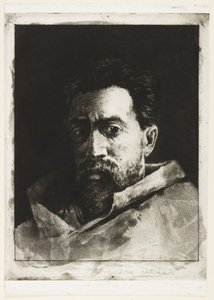 सेल्फ पोर्ट्रेट, c.1888 (नक़्क़ाशी और ड्राईपॉइंट) द्वारा हेनरी चार्ल्स गुएरार्ड