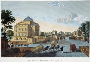 रूल बैरियर, सीए। 1820 - कौरवोइसियर द्वारा "" पेरिस के दृश्य "" में द्वारा हेनरी कौरवोइज़ियर-वोइसिन