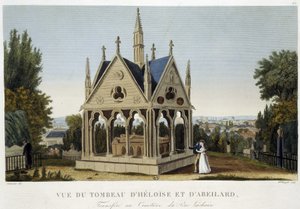 Père Lachaise, ca में हेलोइस और एबेलार्ड का मकबरा। 1820 - कौरवोइसियर द्वारा "" पेरिस के दृश्य "" में