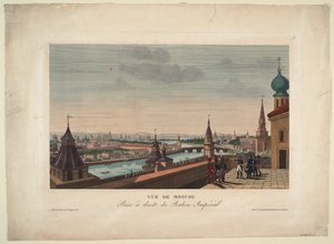 1812 में इम्पीरियल पैलेस की बालकनी से लिया गया मॉस्को का दृश्य द्वारा हेनरी कौरवोइज़ियर-वोइसिन